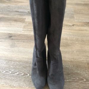 Over the knee suede boots
